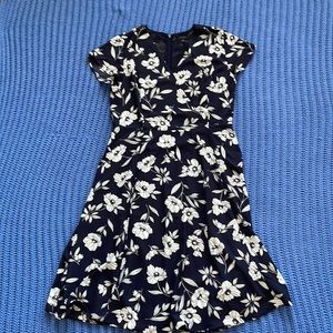 Ann Taylor Wrap Style Navy Dress